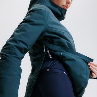 Chaqueta Equitación 900 Mujer Verde Cálida Invierno