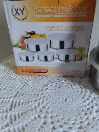 Set 5 Contenitori Cibo Acciaio Inox