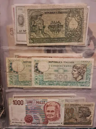 Lotto 18 banconote Lire Repubblica Italiana