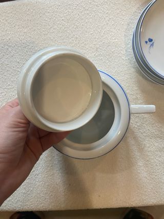 Conjunto Açucareiro e 3 Pratos Vista Alegre