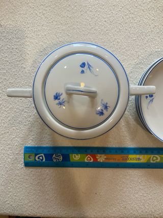 Conjunto Açucareiro e 3 Pratos Vista Alegre