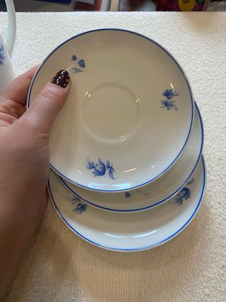 Conjunto Açucareiro e 3 Pratos Vista Alegre