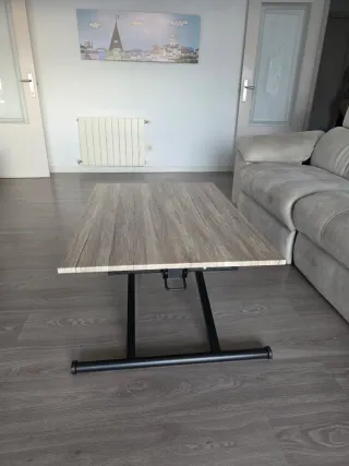 Mesa de centro elevable madera y metal