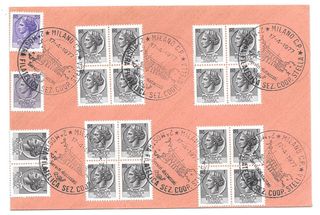 Francobolli Italia turrita con annulli filatelici