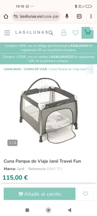 Cuna de viaje Jane estrellas