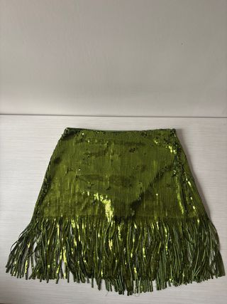 Falda Pull & Bear lentejuelas verde