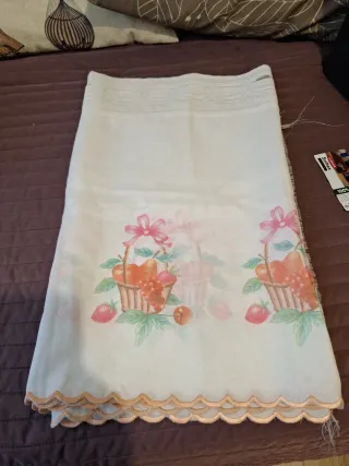 Cortina de cocina corta con encaje