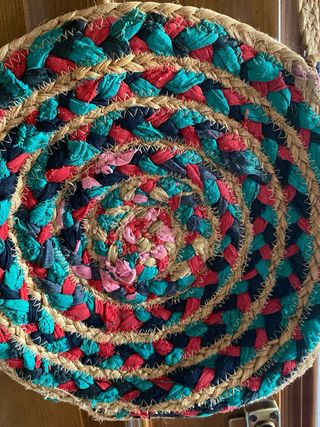 Bolso redondo rafia multicolor