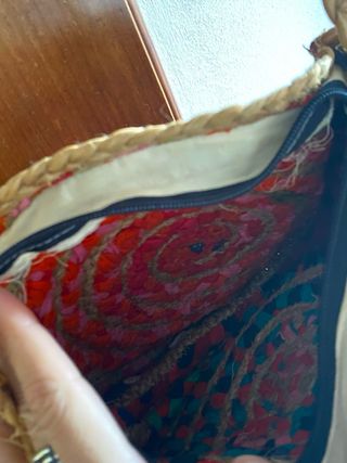 Bolso redondo rafia multicolor