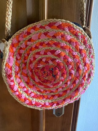 Bolso redondo rafia multicolor