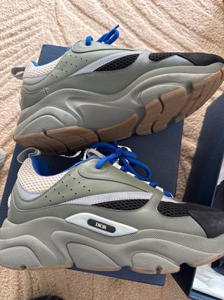 Zapatos Dior B22 Calf Mesh Gris Verde