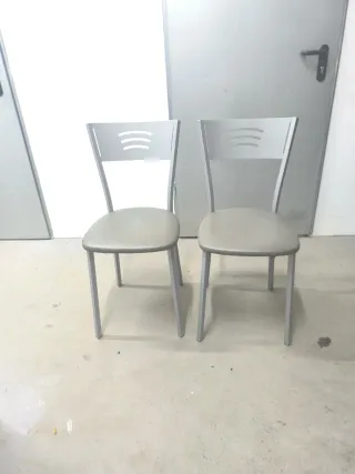 Juego de 2 sillas de cocina grises