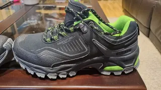 Zapatillas trekking niño negro/verde