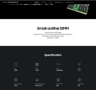 Samsung 16GB DDR4 2666MHz SODIMM