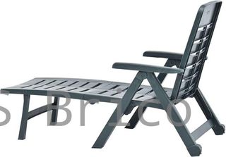 Tumbona Plegable Smeraldo con Ruedas Verde