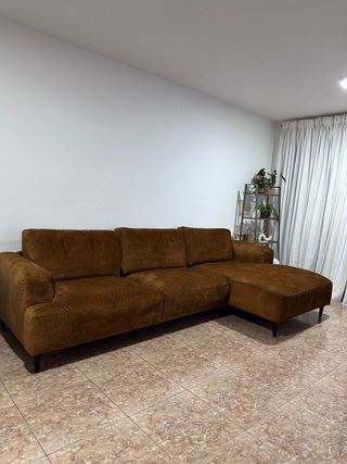 Sofá Rinconera Marrón Terciopelo