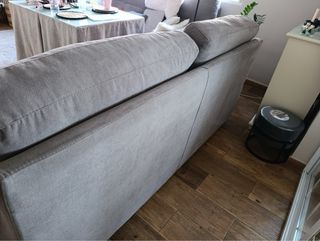 Sofá 1.90m tejido lavable gris