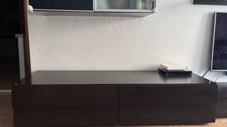 Mueble de salón modular wengue y cristal