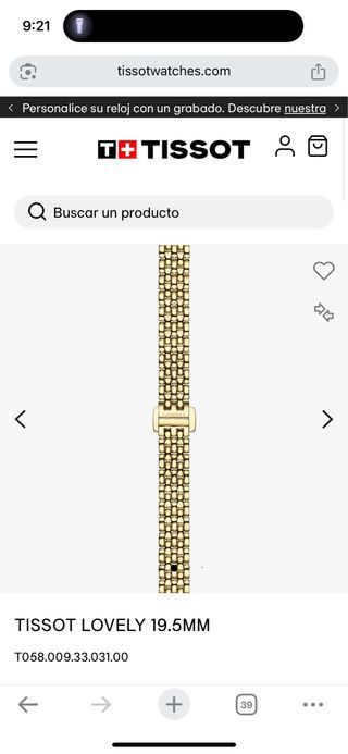 Reloj Tissot 1853 Dorado