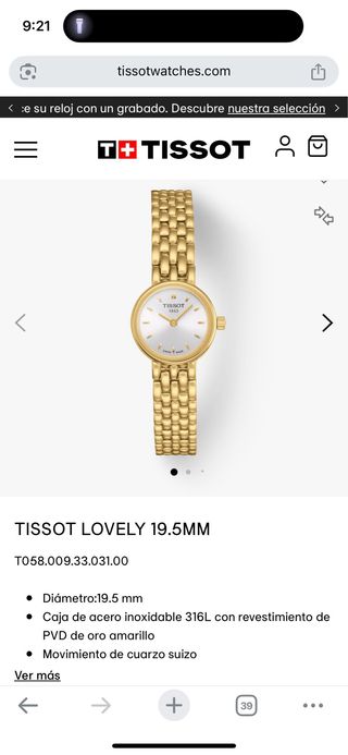 Reloj Tissot 1853 Dorado