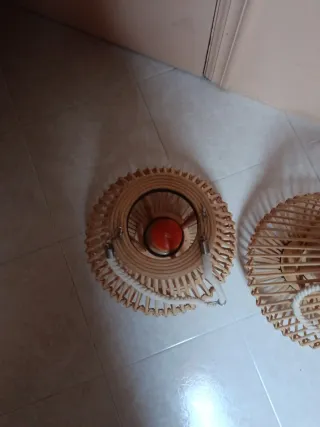 Lámpara de mimbre para velas