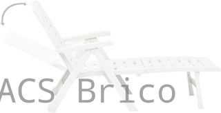 Tumbona Plegable Smeraldo con Ruedas Blanca