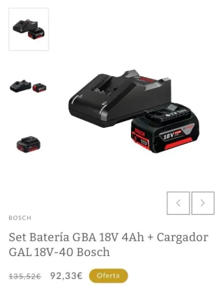 Cargador y Batería Bosch 18V 4Ah