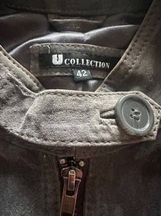 Chaqueta de ante auténtico gris