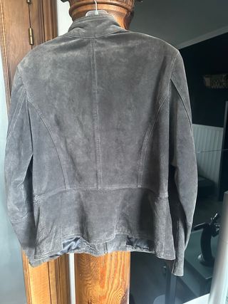 Chaqueta de ante auténtico gris