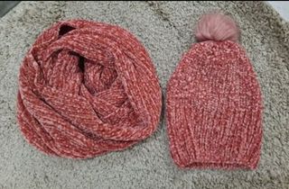 Conjunto Bufanda y Gorro Mujer Rosa