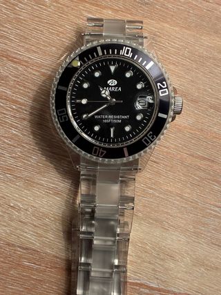 Reloj Marea Negro y Plateado