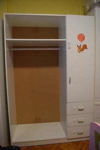 Armario blanco 3 puertas con cajones