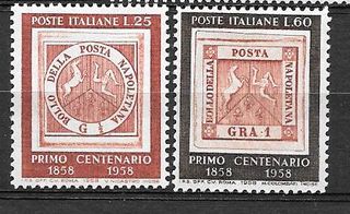 Italia 1958 Centenario Francobolli Napoli