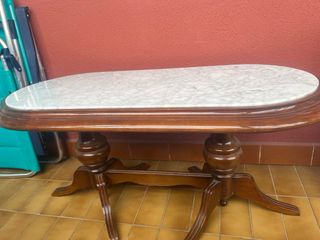 Mesa de salón comedor mármol y madera