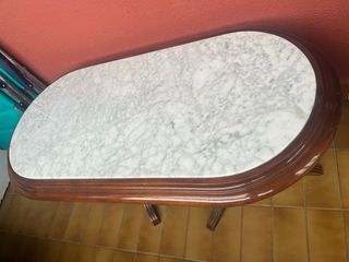 Mesa de salón comedor mármol y madera