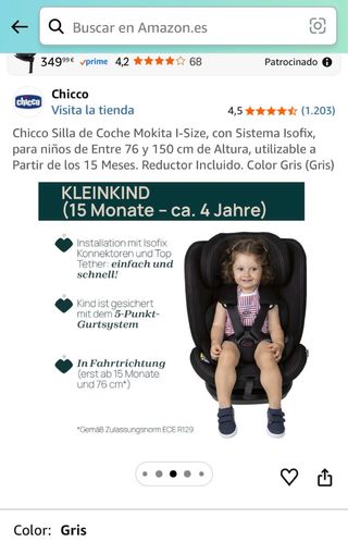 Silla de coche Isofix Chicco Mokita iSize.
