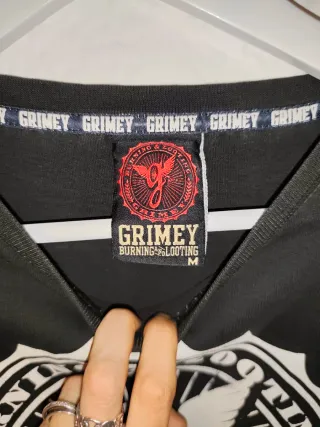 Camiseta Grimey Burning & Looting Negra Logo