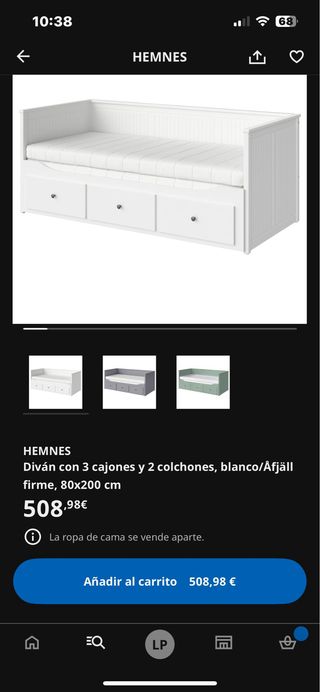 Cama nido Ikea Hemnes con colchones