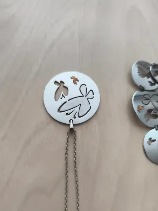 Collar y pulsera acero mariposas