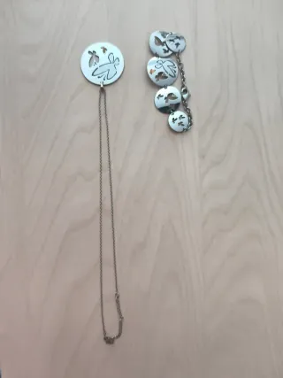 Collar y pulsera acero mariposas