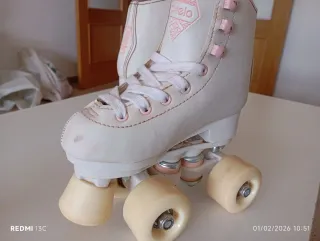 Patines Oxelo Niña Talla 28 Blancos Rosas