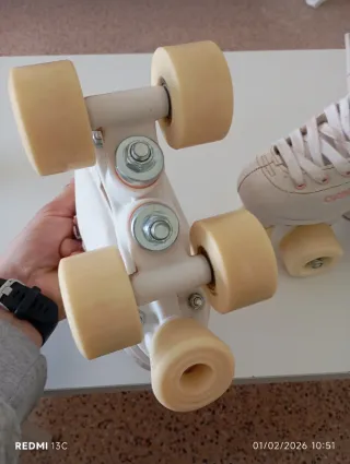 Patines Oxelo Niña Talla 28 Blancos Rosas