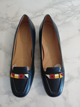 Geox Annytah Mocasines Piel Talla 39 Azul