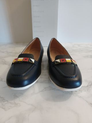 Geox Annytah Mocasines Piel Talla 39 Azul