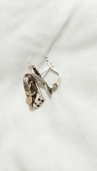 pendientes de plata con piedras rosas