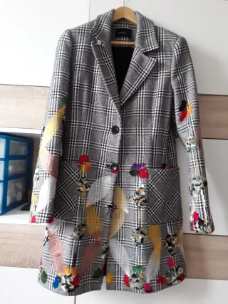 Abrigo Vintage Cuadros Multicolor