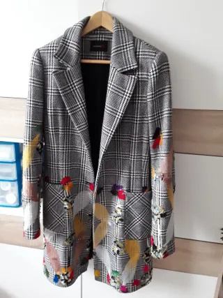 Abrigo Vintage Cuadros Multicolor