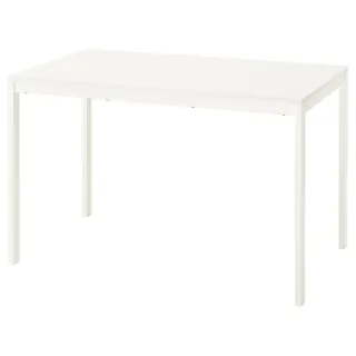 Mesa extensible Ikea blanca.