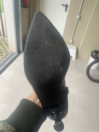 Botas altas negras efecto piel