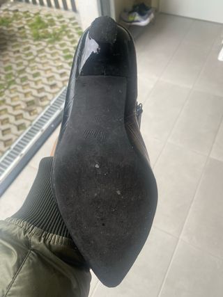 Botas altas negras efecto piel